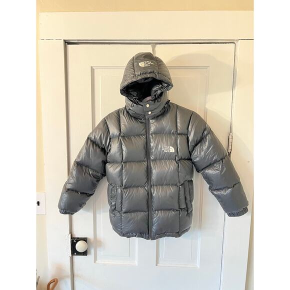 the north face kids 3xl nuptuse 900 puffy coat dark gray shine down jacket warm! - Picture 3 of 13